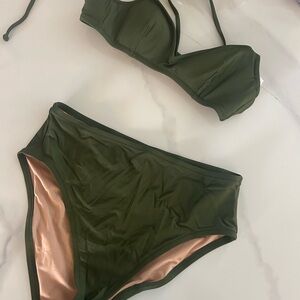 J. Crew Dark Green Bikini Set